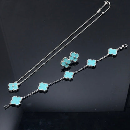 ˇGilded EraˇCLOVER 1 DIAMOND BLUE SKY SILVER EARRINGS