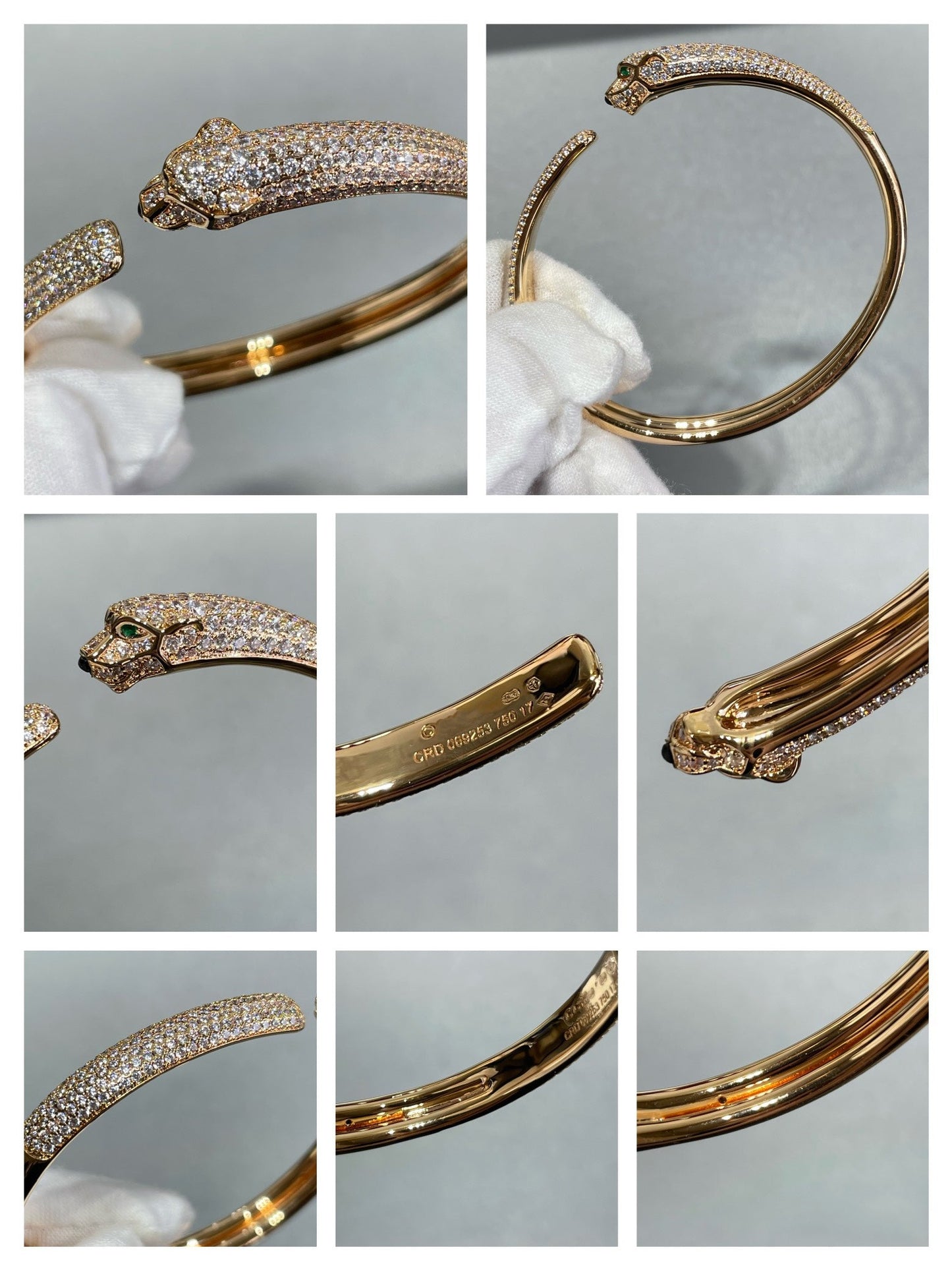 ˇGilded EraˇPANTHERE FULL DIAMOND OPEN BRACELET