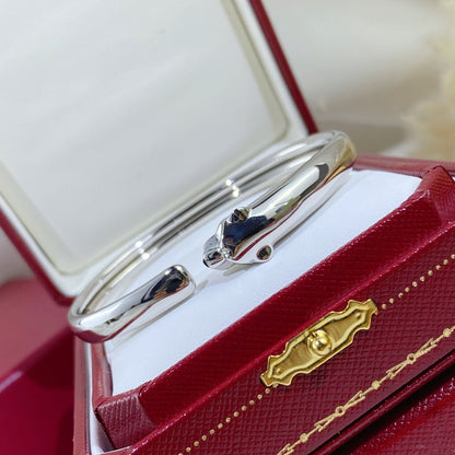 ˇGilded EraˇPANTHERE SILVER OPEN BRACELET