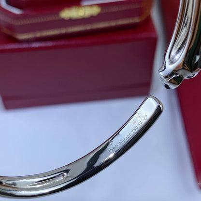 ˇGilded EraˇPANTHERE SILVER OPEN BRACELET