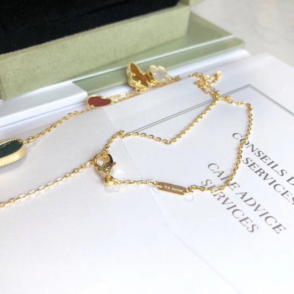 ˇGilded EraˇLUCKY SPRING 4 MOTIFS ROSE GOLD NECKLACE