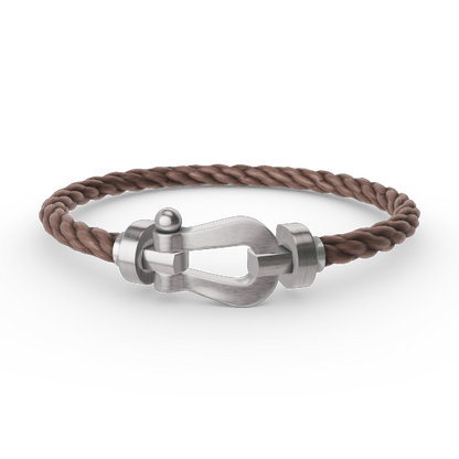 ˇGilded EraˇFORCE LARGE HORSESHOE NO DIAMOND BRACELET SILVER