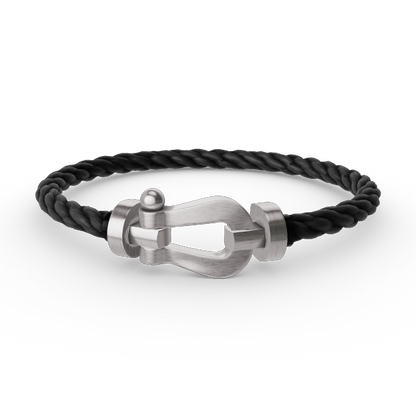 ˇGilded EraˇFORCE LARGE HORSESHOE NO DIAMOND BRACELET SILVER