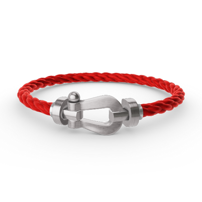 ˇGilded EraˇFORCE LARGE HORSESHOE NO DIAMOND BRACELET SILVER