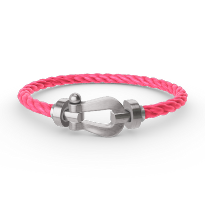 ˇGilded EraˇFORCE LARGE HORSESHOE NO DIAMOND BRACELET SILVER