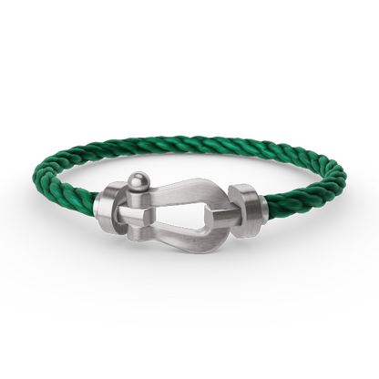 ˇGilded EraˇFORCE LARGE HORSESHOE NO DIAMOND BRACELET SILVER