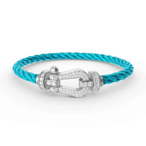 ˇGilded EraˇFORCE LARGE HORSESHOE FULL DIAMOND BRACELET SILVER