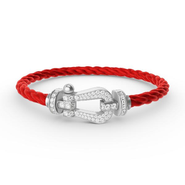ˇGilded EraˇFORCE LARGE HORSESHOE FULL DIAMOND BRACELET SILVER