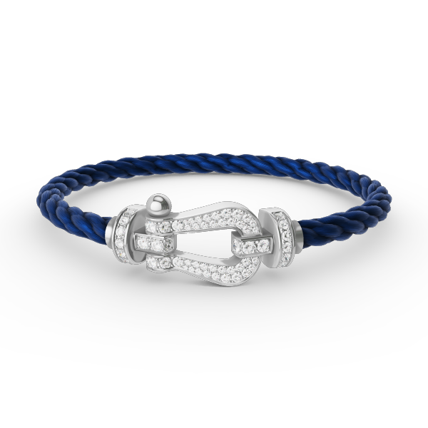 ˇGilded EraˇFORCE LARGE HORSESHOE FULL DIAMOND BRACELET SILVER