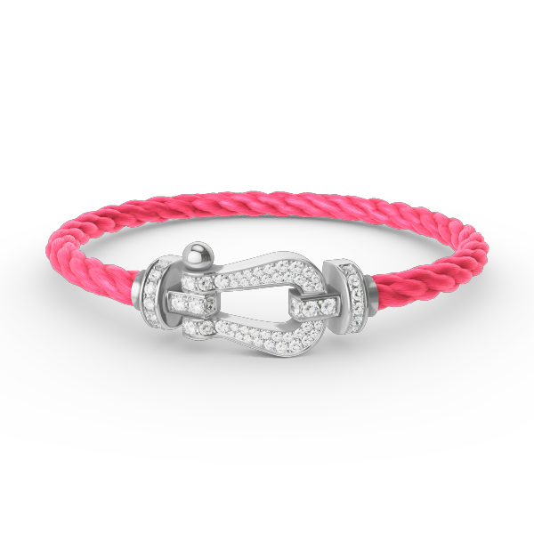 ˇGilded EraˇFORCE LARGE HORSESHOE FULL DIAMOND BRACELET SILVER
