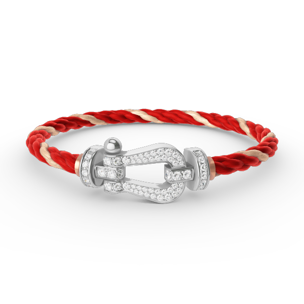 ˇGilded EraˇFORCE LARGE HORSESHOE FULL DIAMOND BRACELET SILVER
