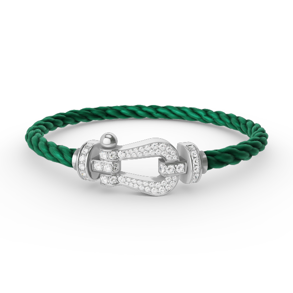 ˇGilded EraˇFORCE LARGE HORSESHOE FULL DIAMOND BRACELET SILVER