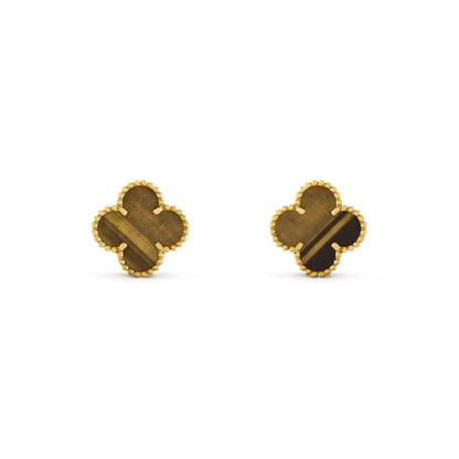 ˇGilded EraˇCLOVER MEDIUM 1 MOTIFS TIGER EYE EARRINGS