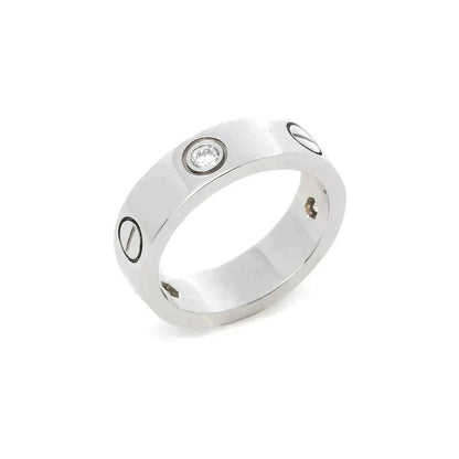 ˇGilded EraˇLOVE RING 5.5MM 3 DIAMONDS SILVER