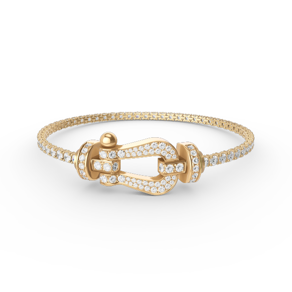 ˇGilded EraˇFORCE  LARGE HORSESHOE FULL DIAMOND TENNIS BRACELET