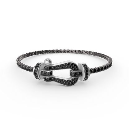 ˇGilded EraˇFORCE  LARGE HORSESHOE FULL DIAMOND TENNIS BRACELET